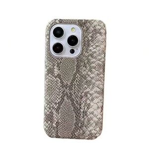 Apple iPhone Phone Case Gray PU Leather Snakeskin Print Shockproof Case